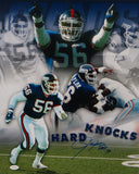 Lawrence Taylor Autographed Giants 16x20 Hard Knocks Photo W/ HOF and JSA W Auth