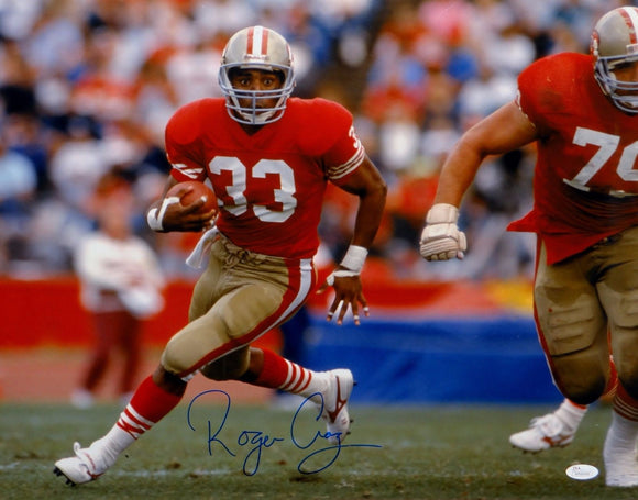 Roger Craig Autographed 49ers 16x20 Running Photo with JSA Witnessed Auth