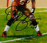 Derrick Brooks HOF Signed *Black Tampa Bay Buccaneer Goal Line Art Card-JSA Auth