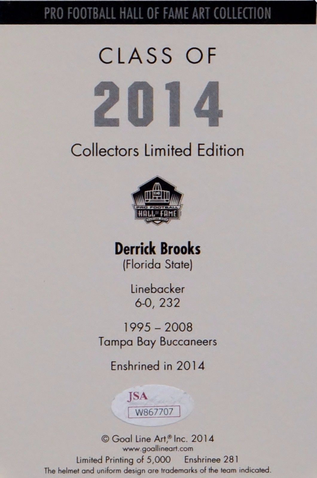 Derrick Brooks  Pro Football Hall of Fame