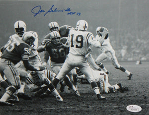 Joe Schmidt HOF Autographed 8x10 B&W On Field Photo- JSA Authenticated