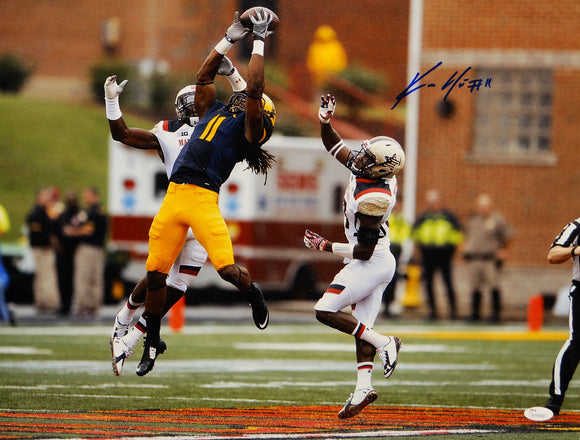 Kevin White Autographed 16x20 West Virginia Horizontal Catch Photo with JSA-W