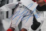 Mario Manningham Autographed Giants 16x20 B&W Color Catch Photo PF - JSA W Auth