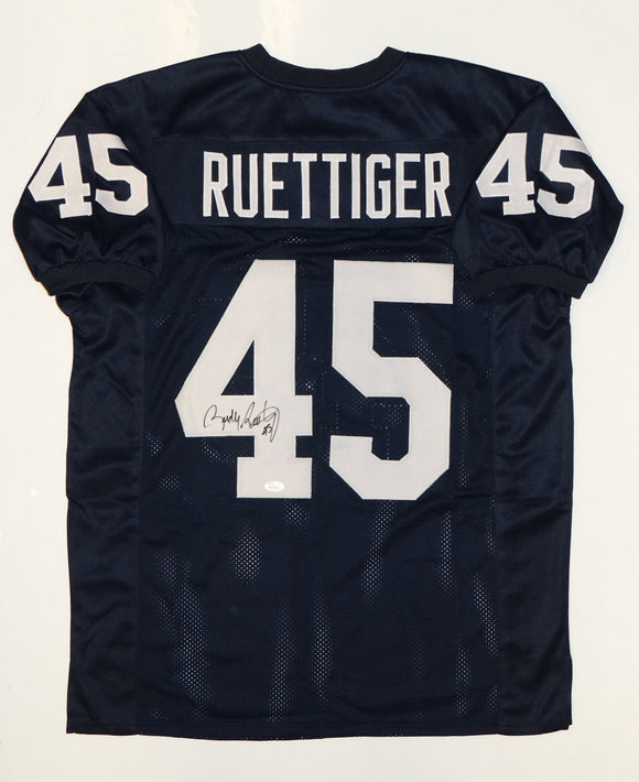 Rudy Ruettiger Autographed Navy Blue College Style Jersey- JSA W Auth Image 1