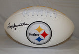 Terry Bradshaw Autographed Pittsburgh Steelers Logo Football #12 ins JSA W *left