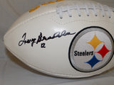 Terry Bradshaw Autographed Pittsburgh Steelers Logo Football #12 ins JSA W *left
