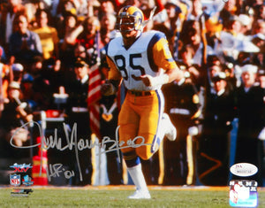 Jack Youngblood Autographed LA Rams 8x10 Running P.F. Photo W/ HOF- JSA W Auth