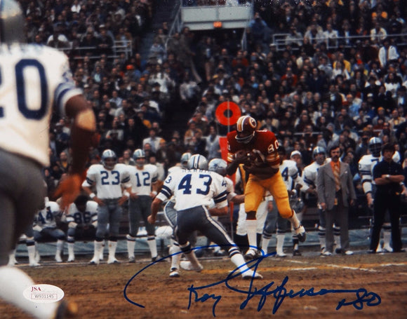 Roy Jefferson Autographed 8x10 Redskins Running Against Dallas Photo- JSA W Auth