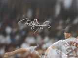 Roger Clemens Autographed 16x20 Pitching Multi Shot Photo- JSA W Authenticated