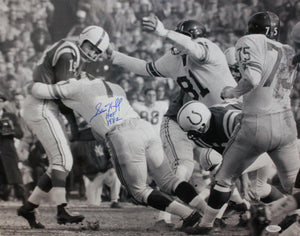 Sam Huff Autographed 16x20 Giants Against Colts Photo- JSA W Authenticated