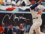 Maury Wills Autographed LA Dodgers 8x10 Swinging Photo- JSA W Auth
