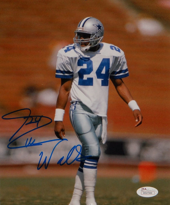 Everson Walls Autographed 8x10 Vertical On Field Photo- JSA W Authenticated