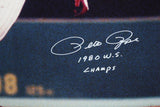 Pete Rose Autographed 16x20 1980 WS Champs Pointing Photo- JSA Authenticated