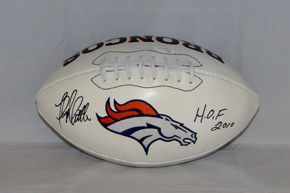 Floyd Little HOF Autographed Denver Broncos Logo Football- JSA W