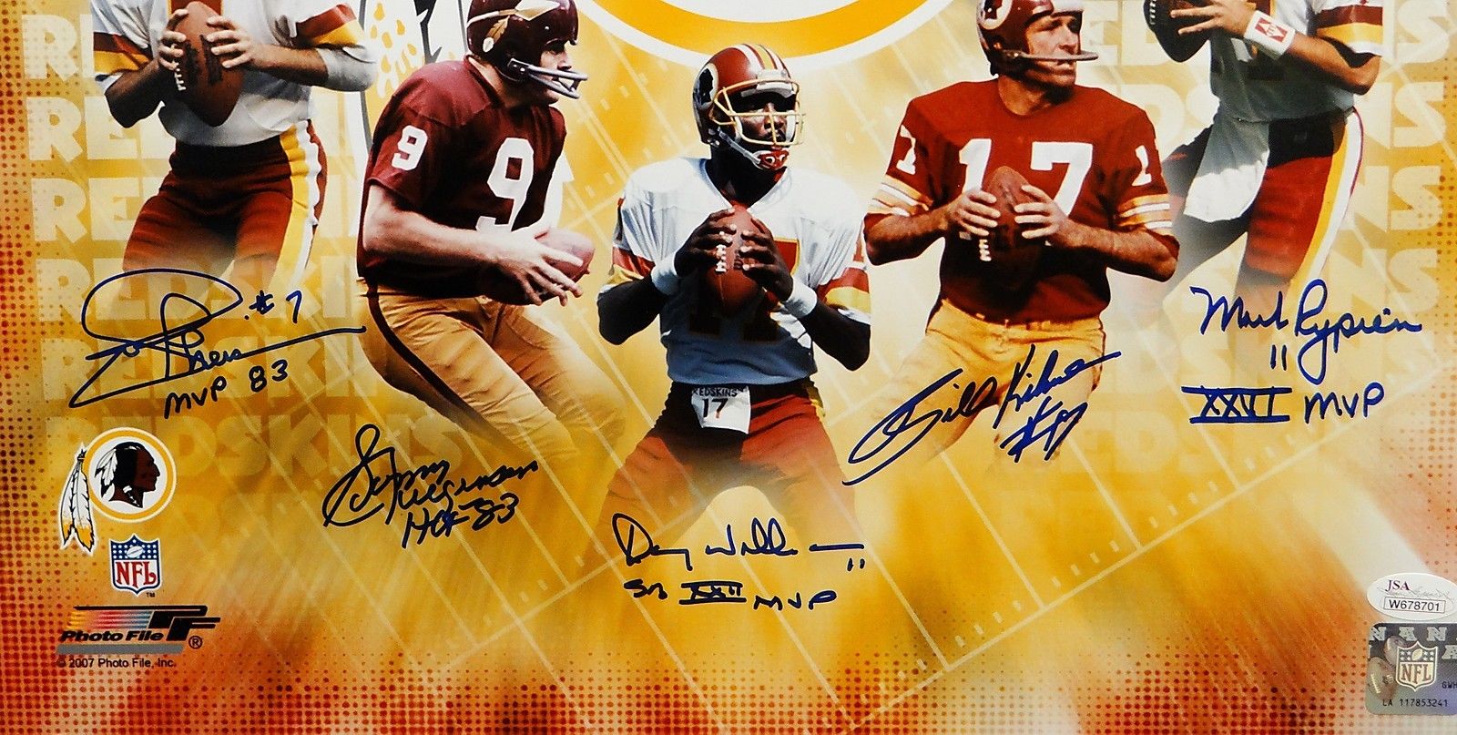 Quarterback Legends Autographed 16x20 Washington Redskins Photo- JSA W –  The Jersey Source