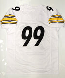 Brett Keisel Autographed White Pro Style Jersey- JSA Witnessed Auth *L9