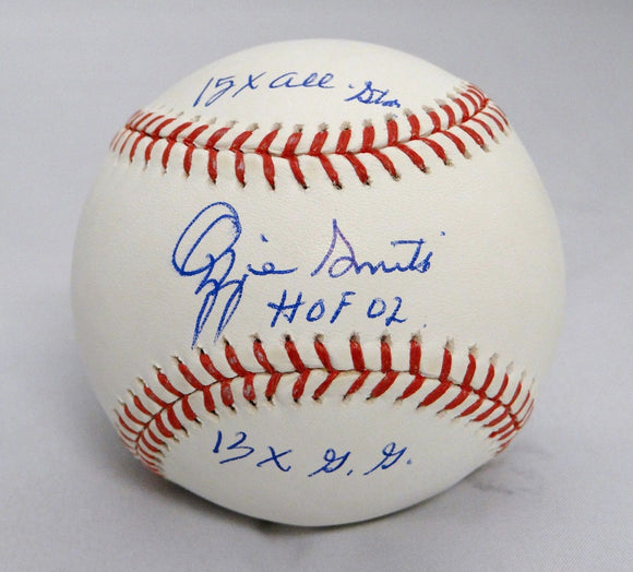 Ozzie Smith 3 Stat Autographed Rawlings OML Baseball- JSA W Authenticated