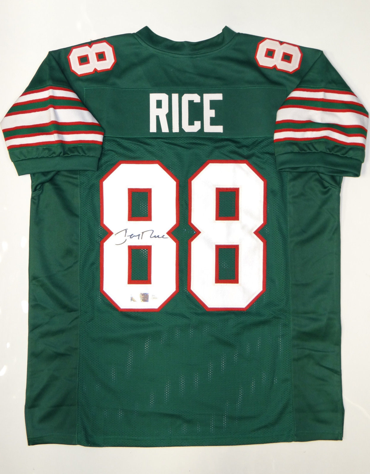 Jerry Rice Signed / Autographed Green College Style Jersey- JSA W Auth