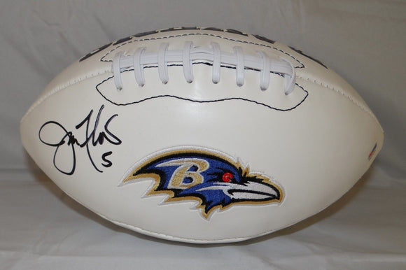 Joe Flacco Autographed Baltimore Ravens Logo Football- JSA Authenticated