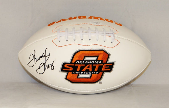 Thurman Thomas Autographed OSU Cowboys Logo Football- JSA W Authenticated