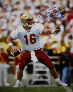 Chris Weinke Autographed 16x20 Vertical Passing Photo- JSA W Authenticated