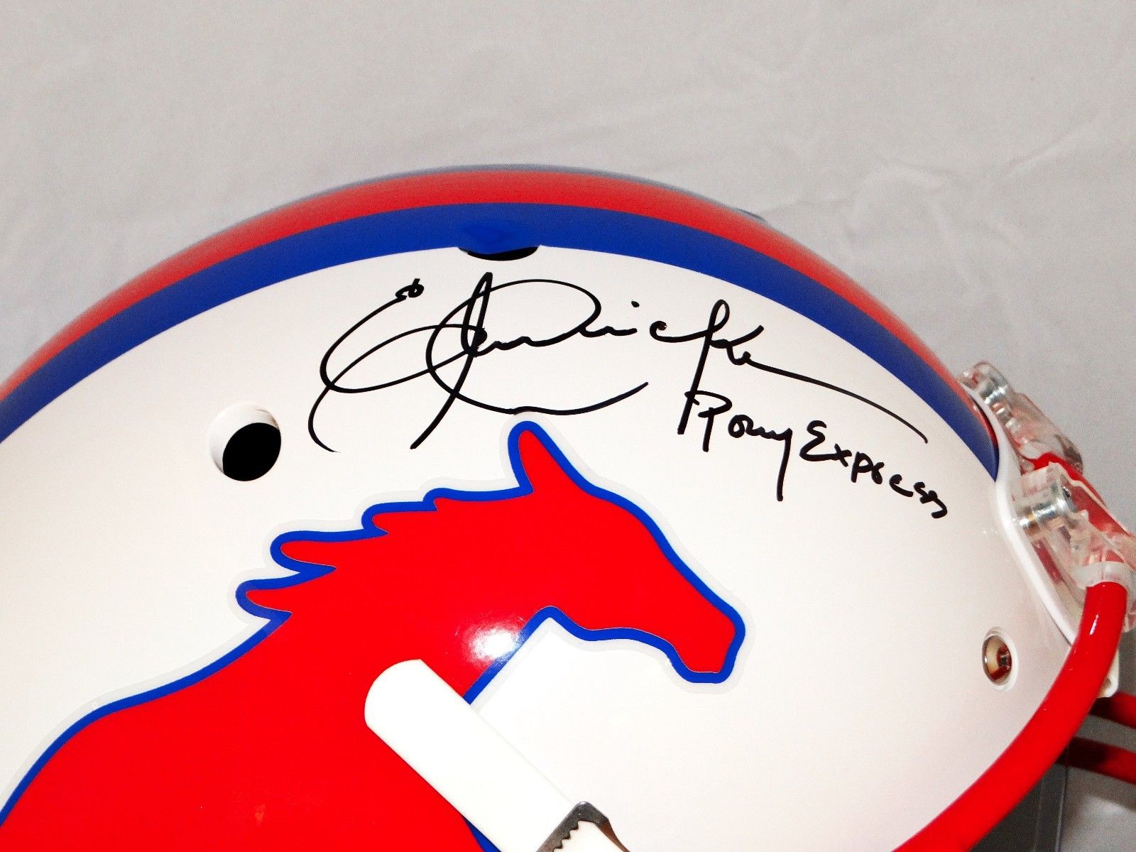 ERIC DICKERSON AUTOGRAPHED SMU JERSEY JSA W/ PONY