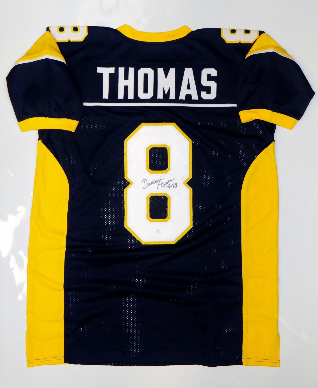 Demaryius Thomas Autographed Blue w/ Yellow College Style Jersey - JSA W  Auth