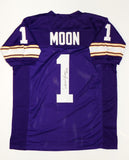 Warren Moon Autographed Purple Pro Style Jersey With HOF- JSA Witnessed Auth