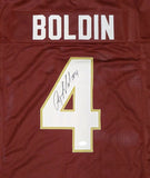 Anquan Boldin Signed / Autographed Maroon College Style Jersey- JSA W Auth