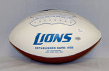 Barry Sanders Autographed Detroit Lions Logo Football- JSA W Auth