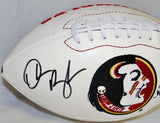 Derrick Brooks Autographed Seminoles Logo Football With Natl Champs- JSA W Auth