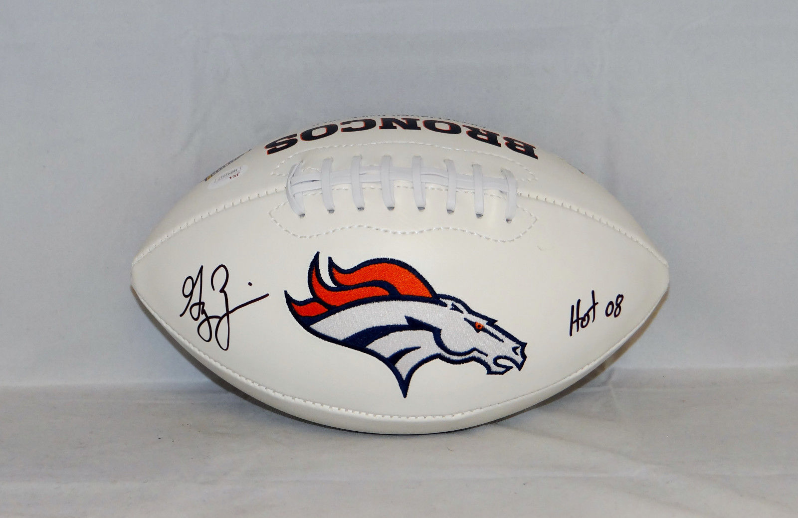 Gary Zimmerman HOF Autographed Denver Broncos Logo Football- JSA W