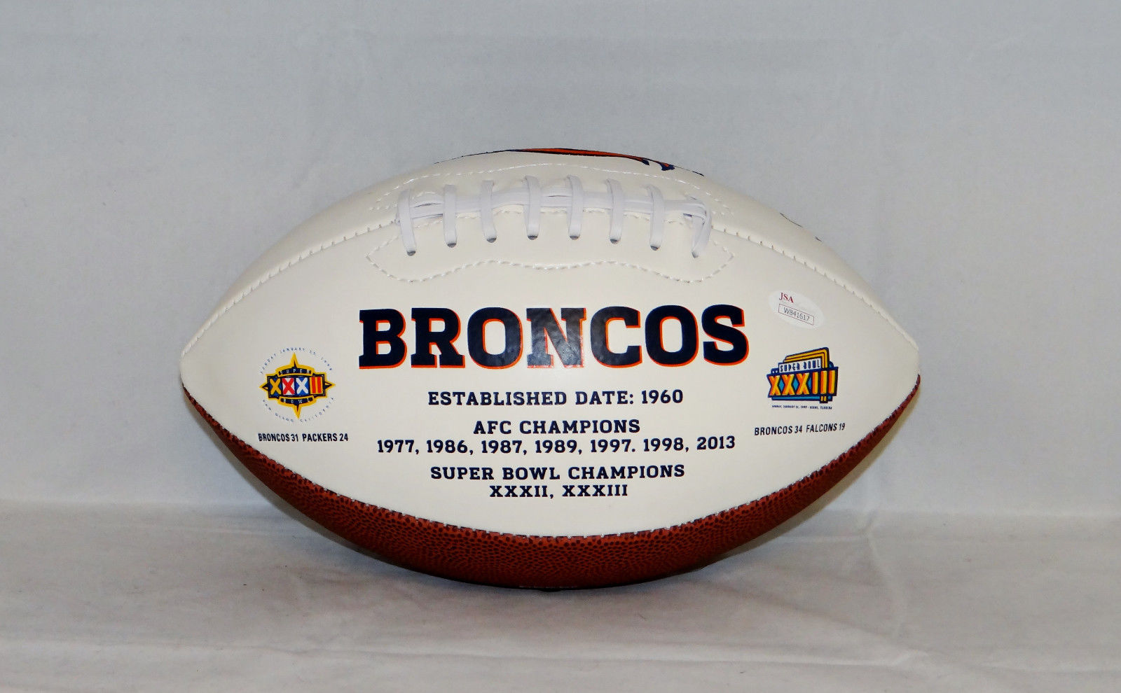 Gary Zimmerman HOF Autographed Denver Broncos Logo Football- JSA W