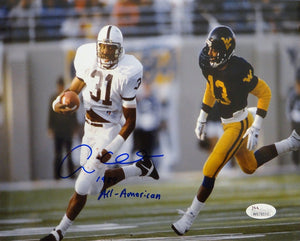 Andre Collins Autographed 8x10 Penn State Running Against W.V. Photo- JSA W Auth