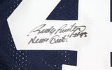 Rudy Ruettiger Never Quit Signed / Autographed Navy Blue Jersey- JSA Auth Image 2