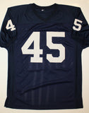 Rudy Ruettiger Never Quit Signed / Autographed Navy Blue Jersey- JSA Auth Image 3