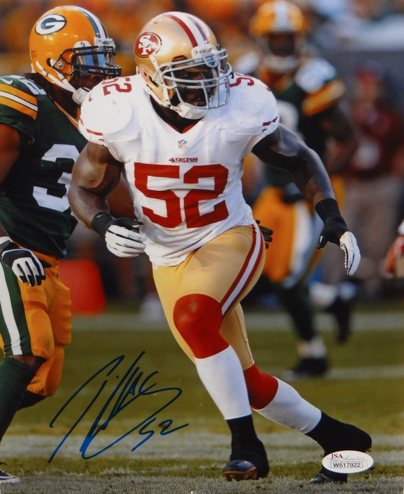 Patrick Willis Autographed 49ers 8x10 Vertical Running Photo- JSA W Auth Image 1