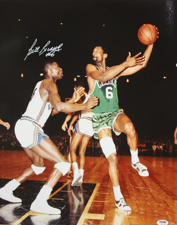 Bill Russell Autographed 16x20 Side Arm Lay Up Photo- PSA/DNA Authenticated