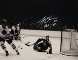 Gerry Cheevers HOF Autographed 16x20 B&W Photo- JSA W Authenticated