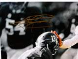 Johnny Manziel Autographed 16x20 B/W & Color Stiff Arm *Gold Photo- PSA/DNA Auth