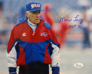Marv Levy Autographed 8x10 Buffalo Bills Glaring Photo With HOF- JSA W Auth