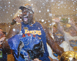 Shaquille O'Neal Autographed 16x20 LA Lakers Champagne Shower Photo- JSA Auth
