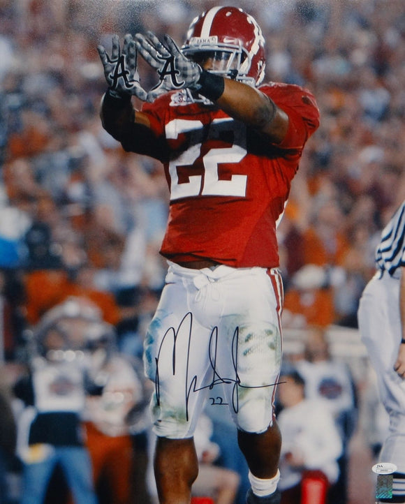Mark Ingram Autographed 16x20 Vertical Showing Gloves Photo- JSA Authenticated