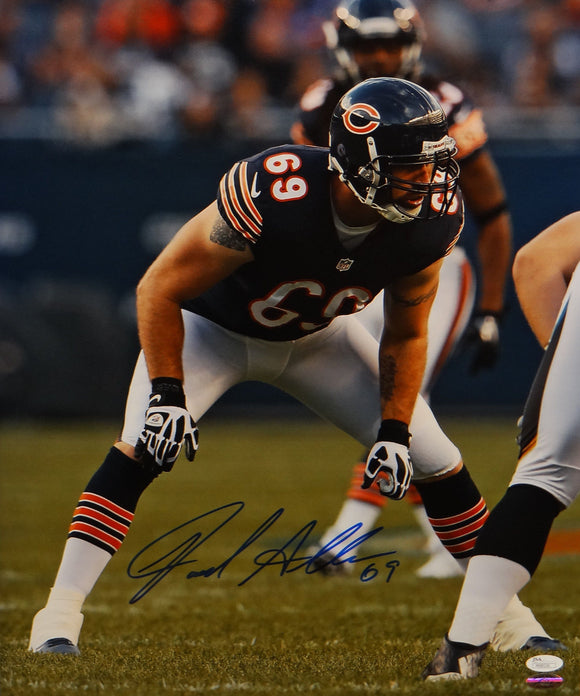 Jared Allen Autographed Bears 16x20 Defensive Stance Photo- JSA Authenticated