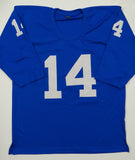 Y.A. Tittle Autographed Blue Pro Style Jersey W/ HOF- JSA Authenticated