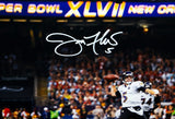 Joe Flacco Autographed *White 16x20 Super Bowl Passing Photo- JSA Authenticated