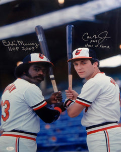 Cal Ripken Jr Eddie Murray Autographed Orioles 16x20 Photo With HOF- JSA Auth