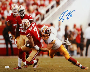 Ryan Kerrigan Autographed 16x20 Redskins Against 49ers Photo- JSA Authenticated