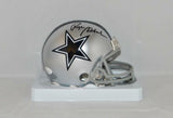 Roger Staubach Autographed Dallas Cowboys Mini Helmet- JSA W Auth *Black