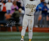 Rickey Henderson Autographed 16x20 With Base *White - JSA W Authenticated